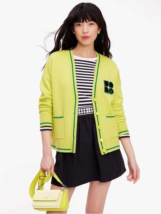 kate spade Sweaters - Kate Spade 100% Wool Noel Cardigan, Wasabi, Size XL